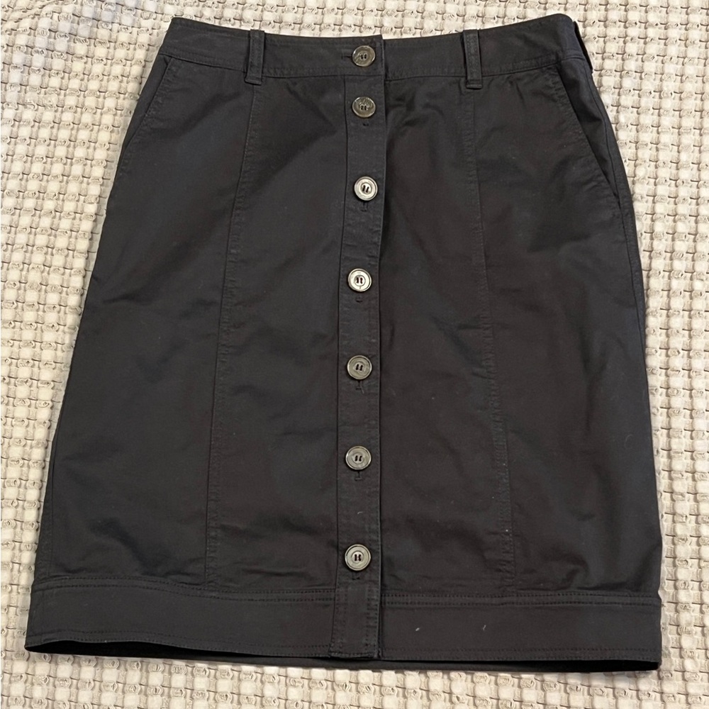 Kate Hill Black Button-Down Skirt, Size 2